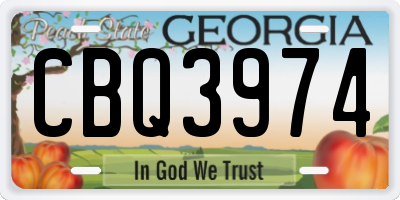 GA license plate CBQ3974