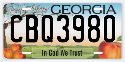 GA license plate CBQ3980