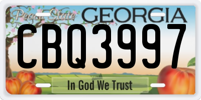 GA license plate CBQ3997