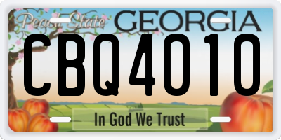 GA license plate CBQ4010