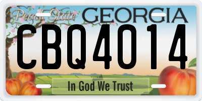 GA license plate CBQ4014