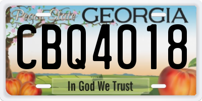 GA license plate CBQ4018