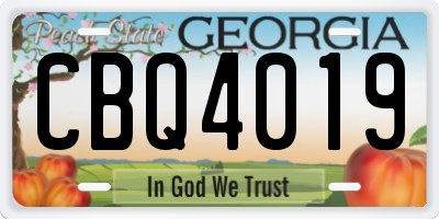 GA license plate CBQ4019