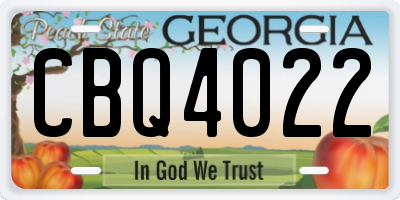 GA license plate CBQ4022