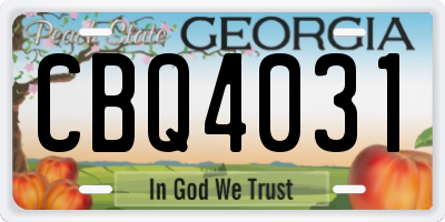 GA license plate CBQ4031