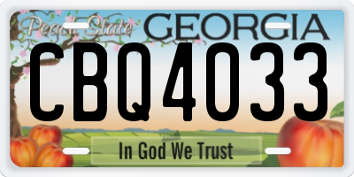 GA license plate CBQ4033