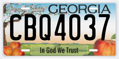 GA license plate CBQ4037