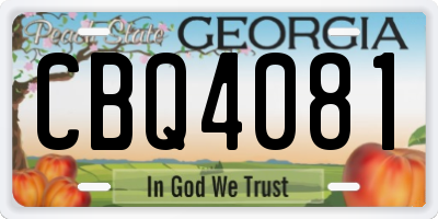 GA license plate CBQ4081