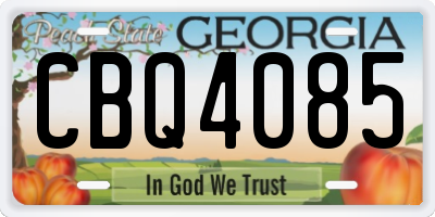GA license plate CBQ4085