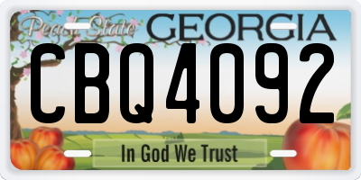 GA license plate CBQ4092