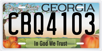 GA license plate CBQ4103