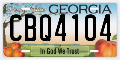 GA license plate CBQ4104
