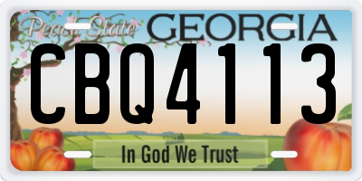 GA license plate CBQ4113