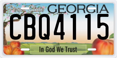 GA license plate CBQ4115