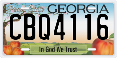 GA license plate CBQ4116