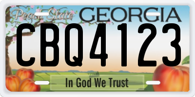 GA license plate CBQ4123