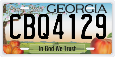GA license plate CBQ4129