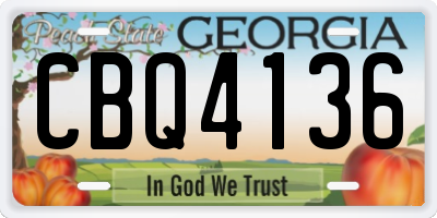 GA license plate CBQ4136