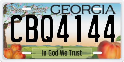 GA license plate CBQ4144