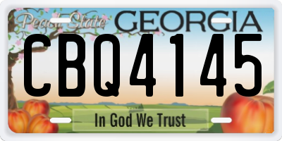 GA license plate CBQ4145