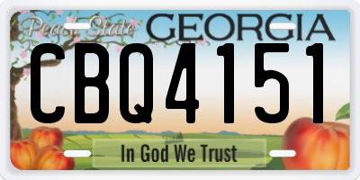 GA license plate CBQ4151