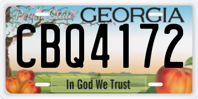 GA license plate CBQ4172