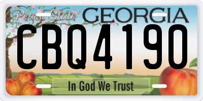 GA license plate CBQ4190
