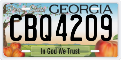 GA license plate CBQ4209