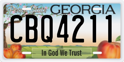 GA license plate CBQ4211