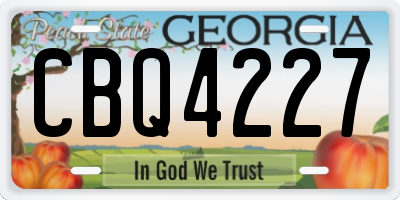 GA license plate CBQ4227