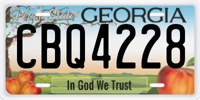GA license plate CBQ4228