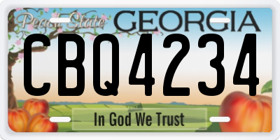 GA license plate CBQ4234