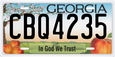 GA license plate CBQ4235