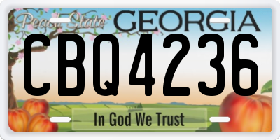GA license plate CBQ4236