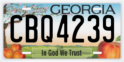 GA license plate CBQ4239