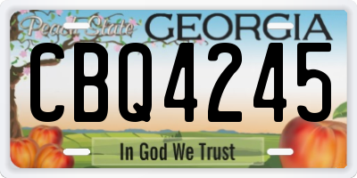 GA license plate CBQ4245