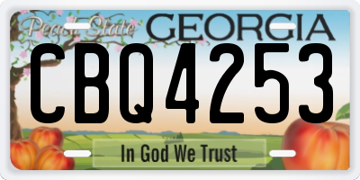 GA license plate CBQ4253