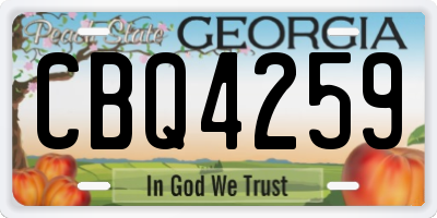 GA license plate CBQ4259