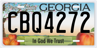 GA license plate CBQ4272