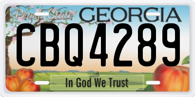 GA license plate CBQ4289