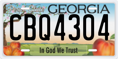 GA license plate CBQ4304