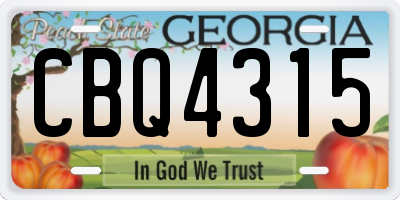 GA license plate CBQ4315