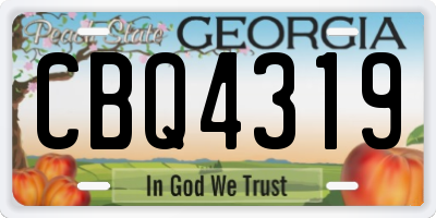 GA license plate CBQ4319
