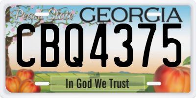 GA license plate CBQ4375
