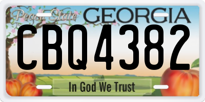 GA license plate CBQ4382