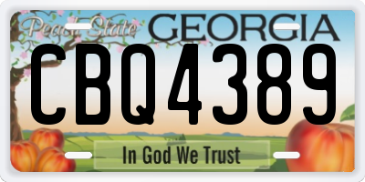 GA license plate CBQ4389