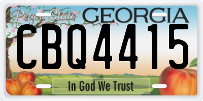 GA license plate CBQ4415