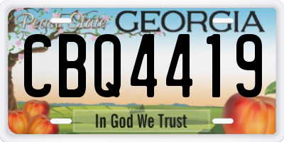 GA license plate CBQ4419