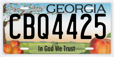 GA license plate CBQ4425