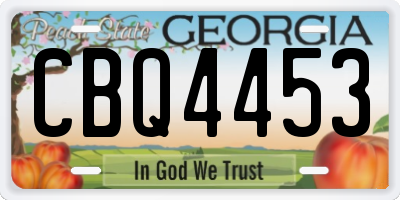 GA license plate CBQ4453